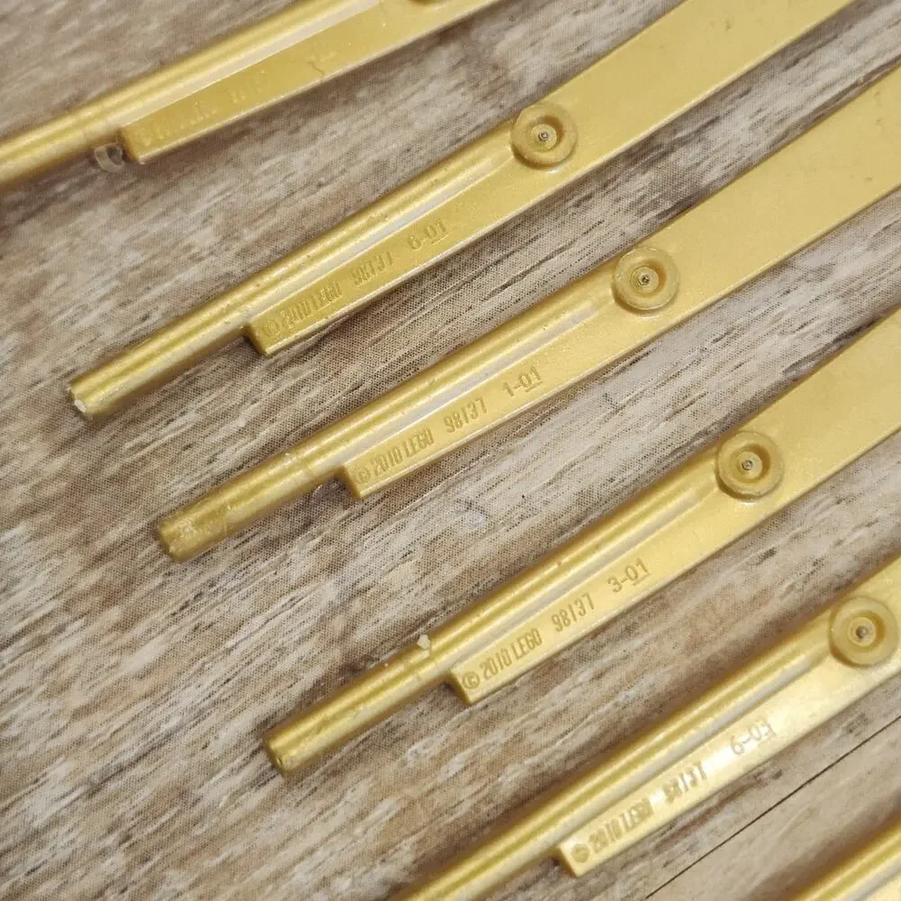 10 Pcs Lego Propeller 1 Blade 10L w/ Bar & 16L w/ Axle Sword Weapon Pearl Gold